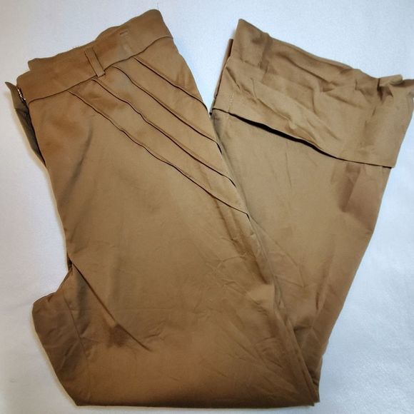 Willi Smith Dark Khaki Cropped Pants Size 8 - Picture 1 of 4